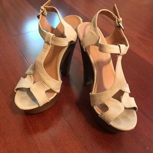 Nude platform heels